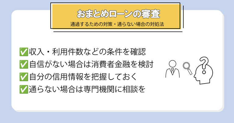おまとめローンの審査の対策・通らない時の対処法
