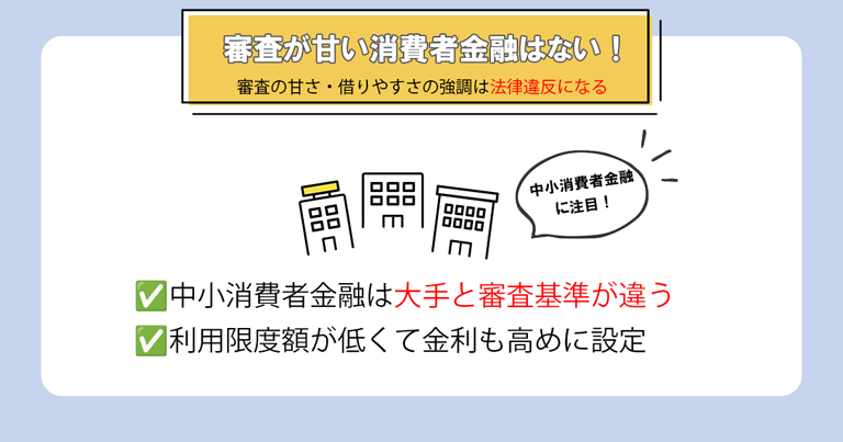 審査が甘い消費者金融はない