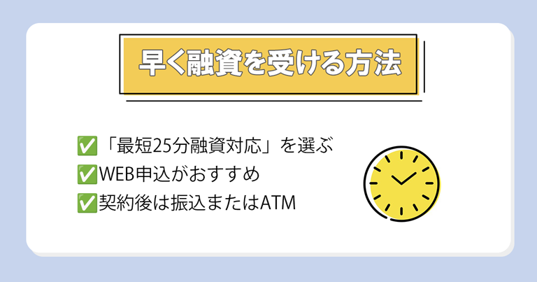 早く融資を受ける方法