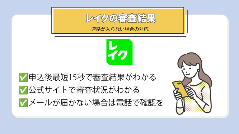 レイクの審査結果が来ないときはどうする？
