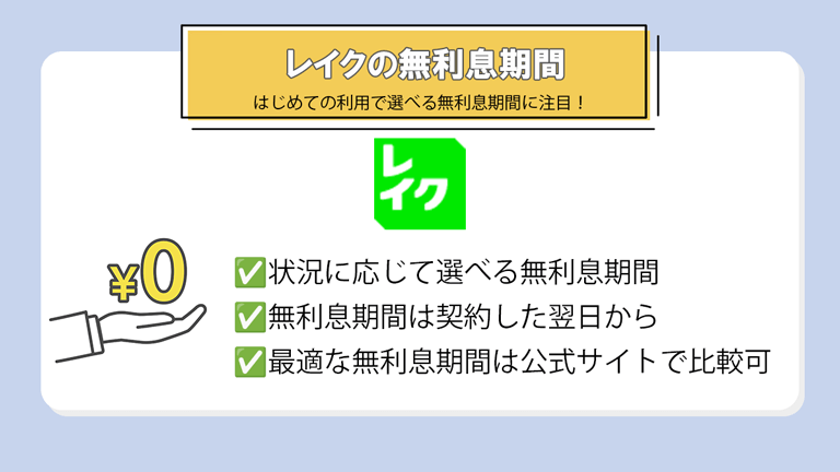 レイクのメリット無利息期間をフル活用するポイント
