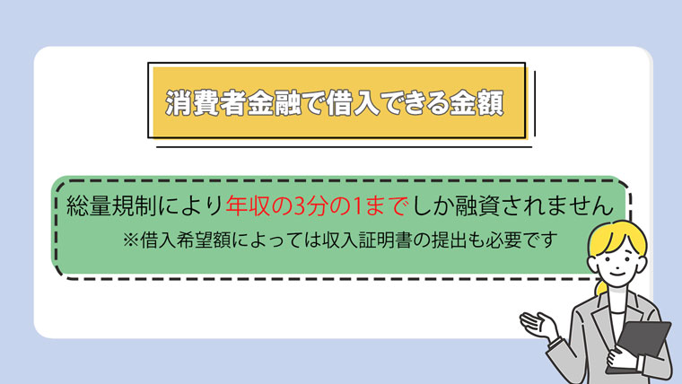 消費者金融ではいくらまで借りられる？