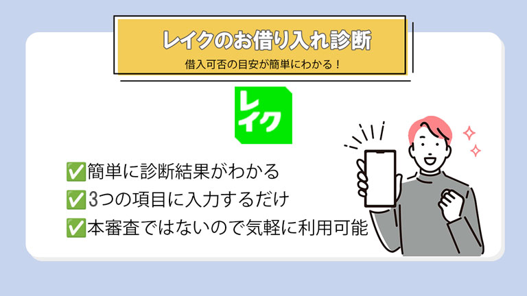 レイクの審査通過が不安な場合はお借入れ診断を利用
